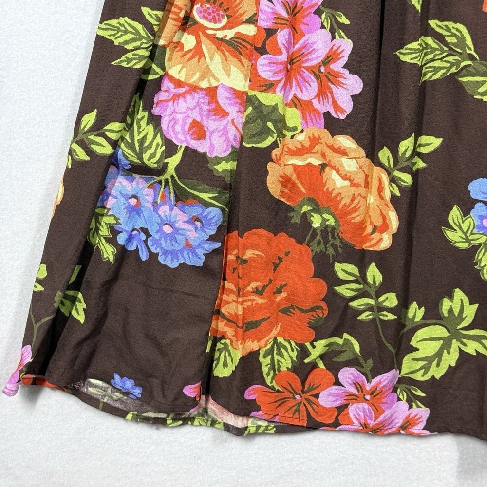 Anthropologie Dress Womens XS The Piper Bandeau Maxi Dress Brown Floral Cutout - Picture 3 of 12